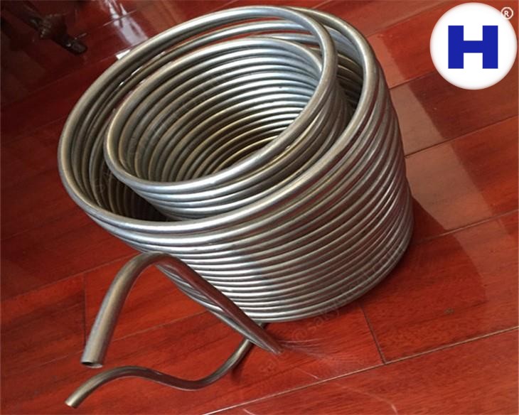 coiled stainless steel tube